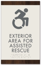 Exterior Area for Assisted Rescue Sign - Dynamic ISA Symbol