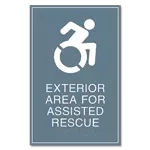 Exterior Area for Assisted Rescue Sign - Dynamic ISA Symbol