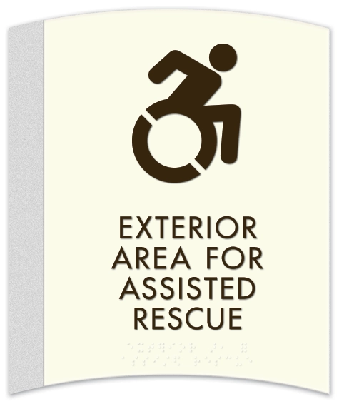 Exterior Area for Assisted Rescue Sign - Dynamic ISA Symbol