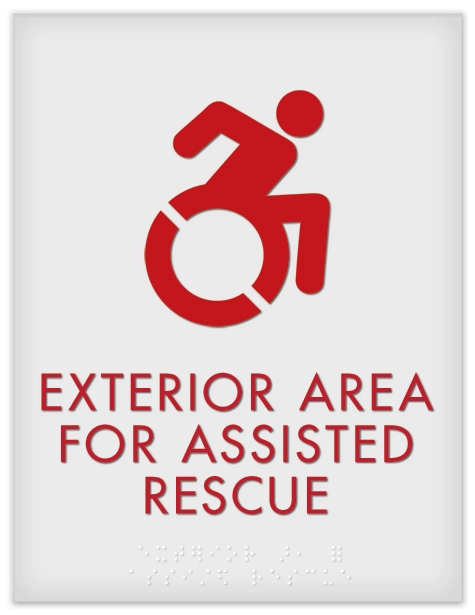Exterior Area for Assisted Rescue Sign - Dynamic ISA Symbol