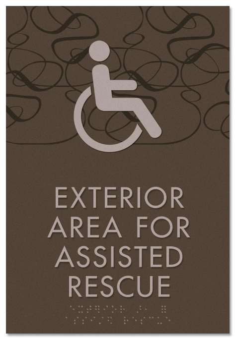 Exterior Area for Assisted Rescue Sign - ISA Symbol