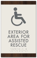 Exterior Area for Assisted Rescue Sign - ISA Symbol