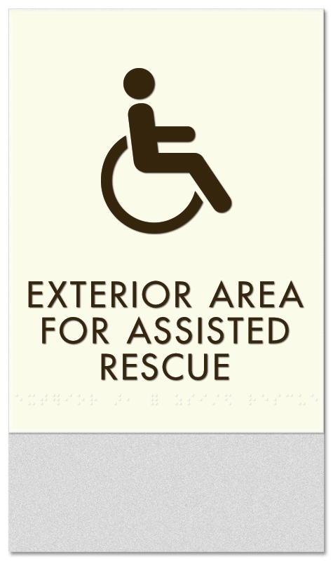Exterior Area for Assisted Rescue Sign - ISA Symbol