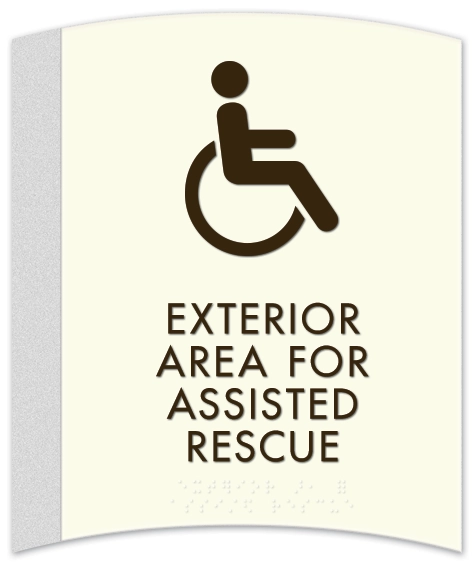 Exterior Area for Assisted Rescue Sign - ISA Symbol