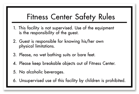 Fitness Center Rules