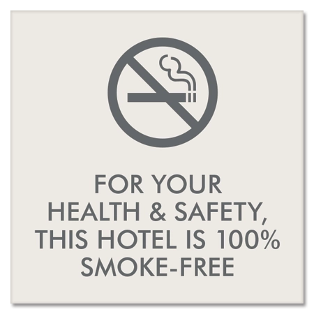 'For Your Health & Safety...' Smoke-Free Hotel Vinyl Labels - Package of 8