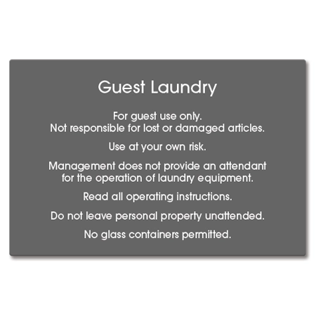 Guest Laundry Sign