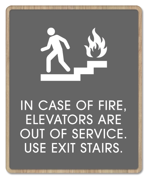 In Case of Fire Sign w/ Symbol