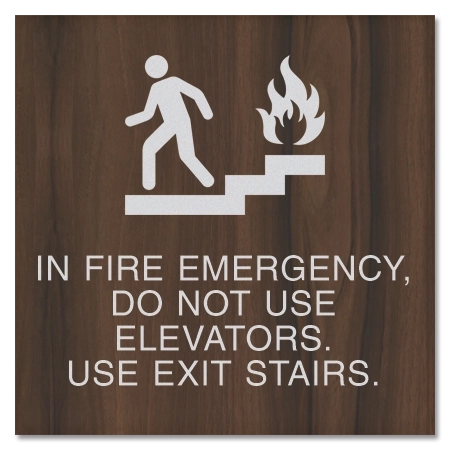 In Fire Emergency, Do Not Use Elevator... w/No Braille