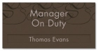 Manager on Duty Sign - Includes Nameplate