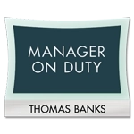 Manager on Duty Sign w/ Nameplate