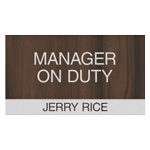 Manager on Duty Sign w/ Nameplate