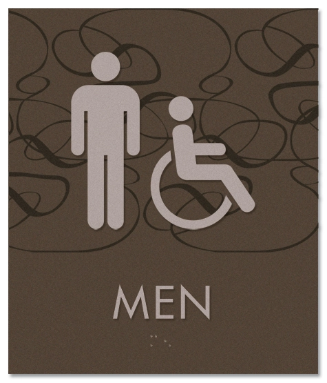 Men Sign w/Male & Handicap Accessible Symbols