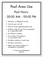 Pool Area Use w/Hours & Age