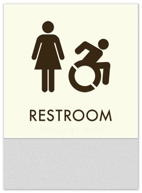 Restroom Sign w/Female & Dynamic ISA Symbols