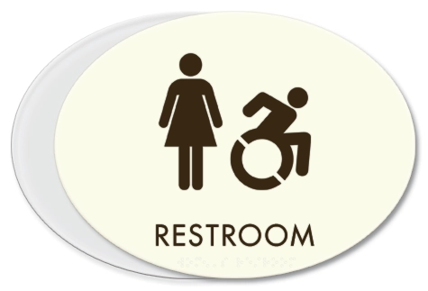 Restroom Sign w/Female & Dynamic ISA Symbols