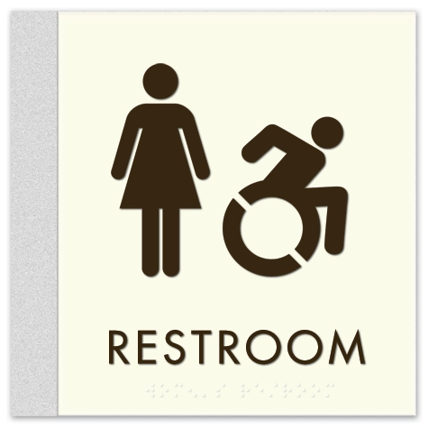 Restroom Sign w/Female & Dynamic ISA Symbols