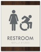 Restroom Sign w/Female & Dynamic ISA Symbols