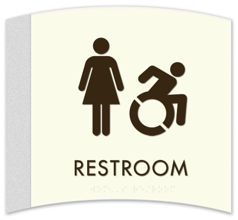 Restroom Sign w/Female & Dynamic ISA Symbols