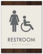 Restroom Sign w/Female & ISA Symbols