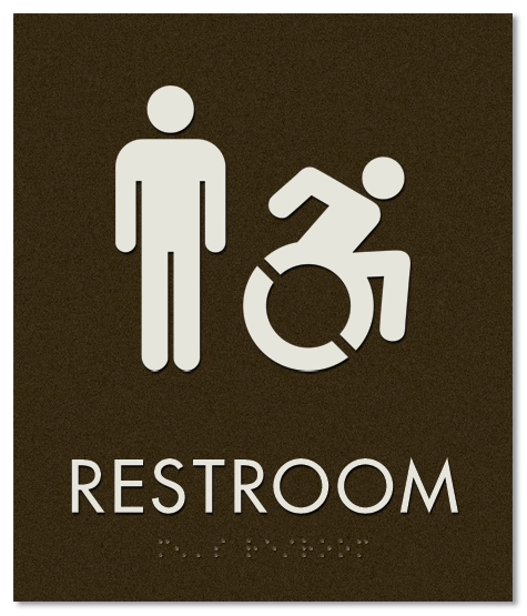 Restroom Sign w/Male & Dynamic ISA Symbols