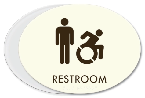 Restroom Sign w/Male & Dynamic ISA Symbols