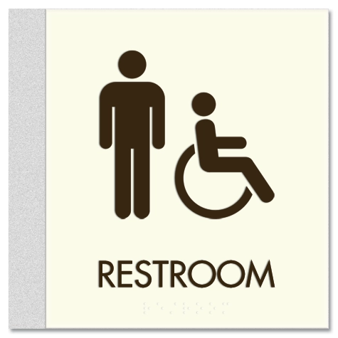 Restroom Sign w/Male & ISA Symbols