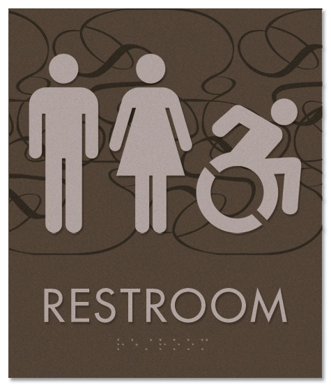 Restroom Sign w/Unisex & Dynamic ISA Symbols