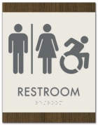 Restroom Sign w/Unisex & Dynamic ISA Symbols