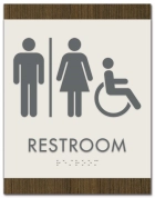 Restroom Sign w/Unisex & ISA Symbols