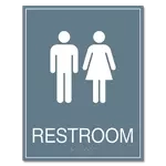Restroom Sign w/ Unisex Symbols
