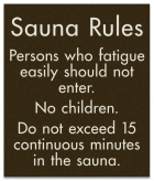 Sauna Rules Sign