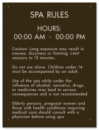 Spa Area Use Sign w/Hours