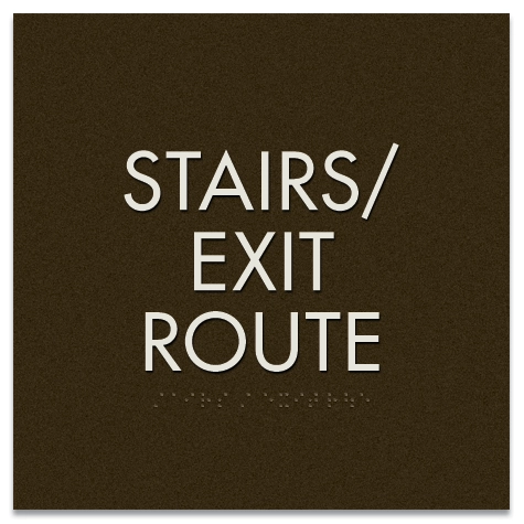 "Stairs/Exit Route" Egress Sign - CA Compliant