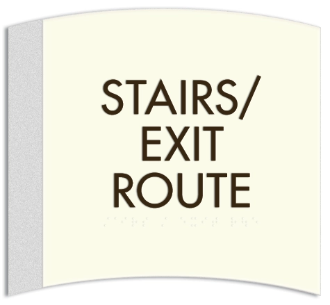 "Stairs/Exit Route" Egress Sign - CA Compliant