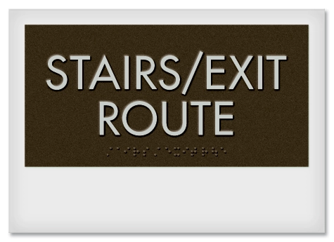 "Stairs/Exit Route" Egress Sign - CA Compliant