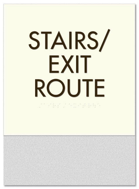 "Stairs/Exit Route" Egress Sign - CA Compliant