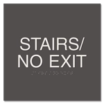 "Stairs/No Exit" Egress Sign - CA Compliant