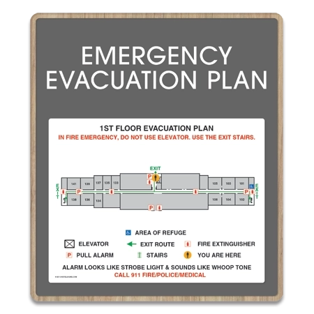 Standard Entrance Evacuation Plans - CA Compliant