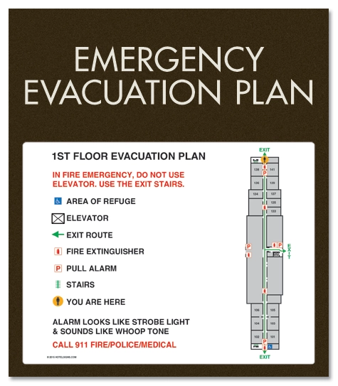 Standard Entrance Evacuation Plans - CA Compliant - Exterior