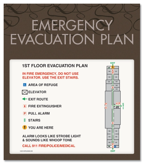 Standard Entrance Evacuation Plans - CA Compliant