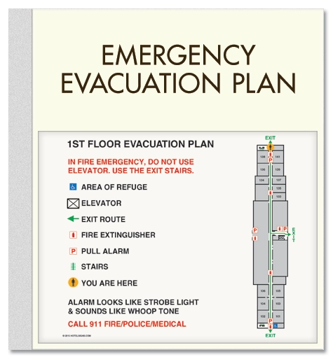 Standard Entrance Evacuation Plans - CA Compliant