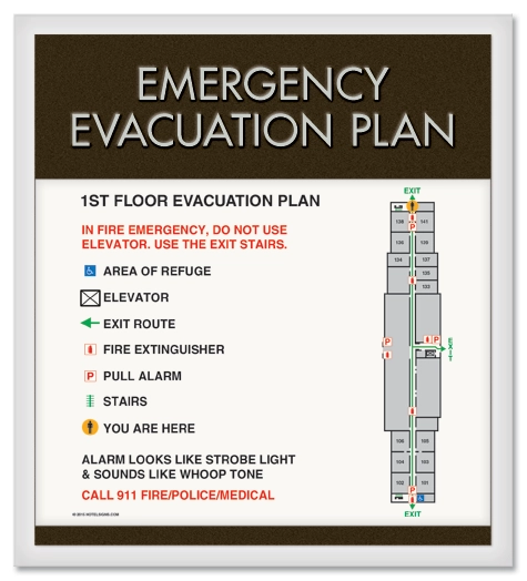 Standard Entrance Evacuation Plans - CA Compliant