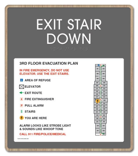 Standard Stairway Evacuation Plans - CA Compliant