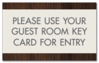 Use Guest Key Card Sign