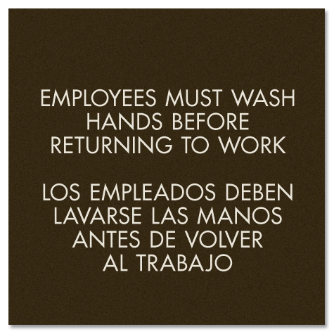Wash Hands Sign - Bilingual - Exterior