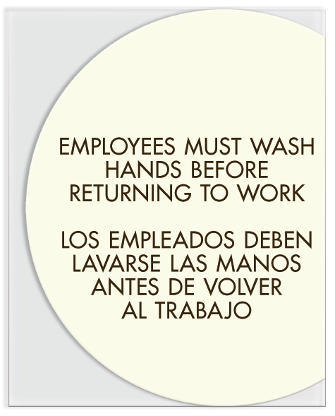 Wash Hands Sign w/Spanish