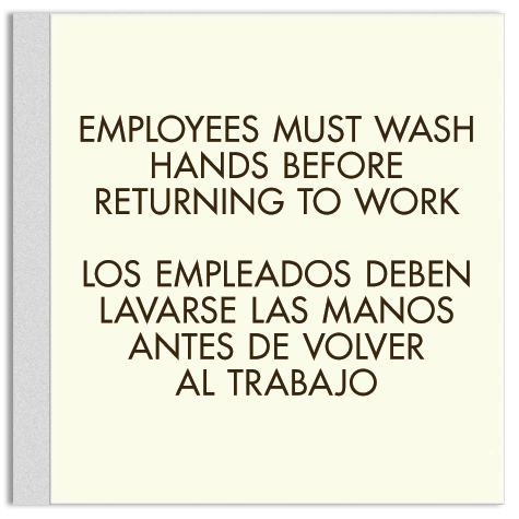 Wash Hands Sign w/Spanish