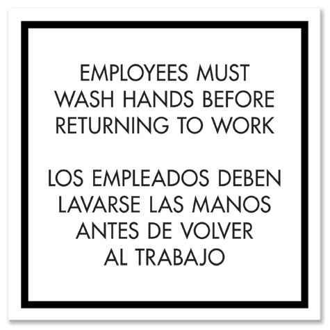 Wash Hands Sign w/Spanish
