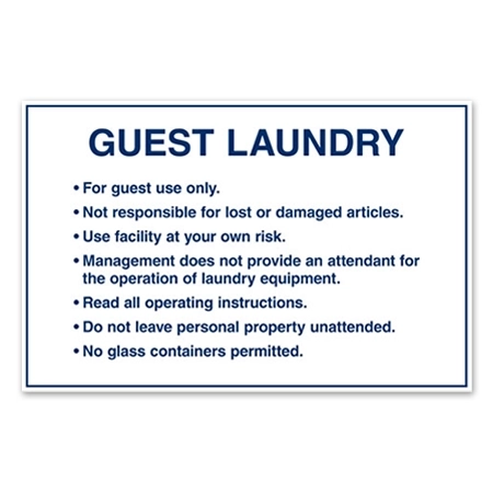 Guest Laundry Rules Sign